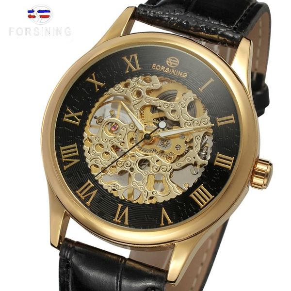 

wristwatches forsining relogio masculino watches hand winding mechanical men fashion sports male gift clocks, Slivery;brown