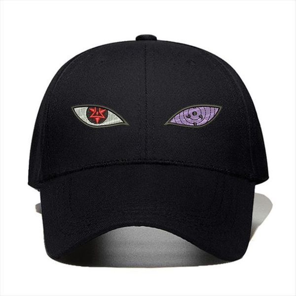 

anime eye embroidery 100% cotton cap baseball for men women hip hop streetwear dad hat dropshipping, Blue;gray