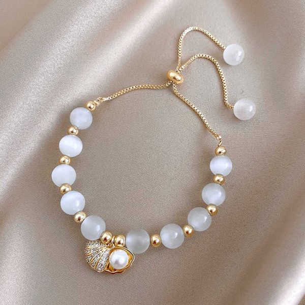 

shell cat's eye women's net red bracelet student's friend korean version simple ins niche dign personalized hand decoration, Golden;silver