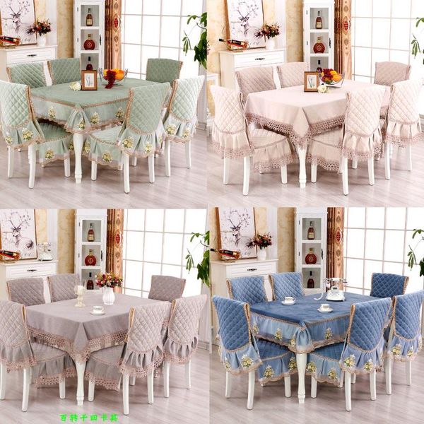 

modern simplicity cotton linen blend lace table cloth rectangular\round chair cover cushion pure color home dining tablecloth