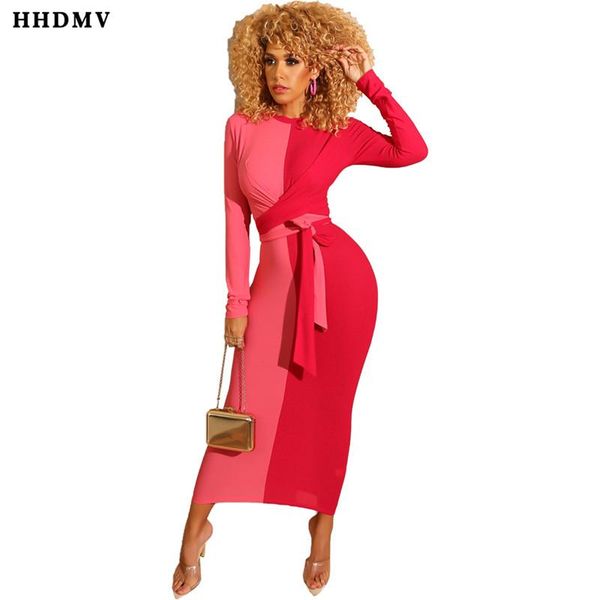 

casual dresses hhdmv cq5276 elegant fair maiden style long sleeve round neck sashes stitching color ankle-length, Black;gray