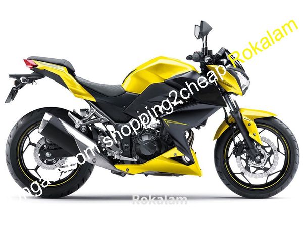 Para Kawasaki Z250 Feeding 15 16 Z 250 Z300 2015 2016 Z 300 Amarelo Black Sports Motorbike Body Fairings Kit (moldagem por injeção)