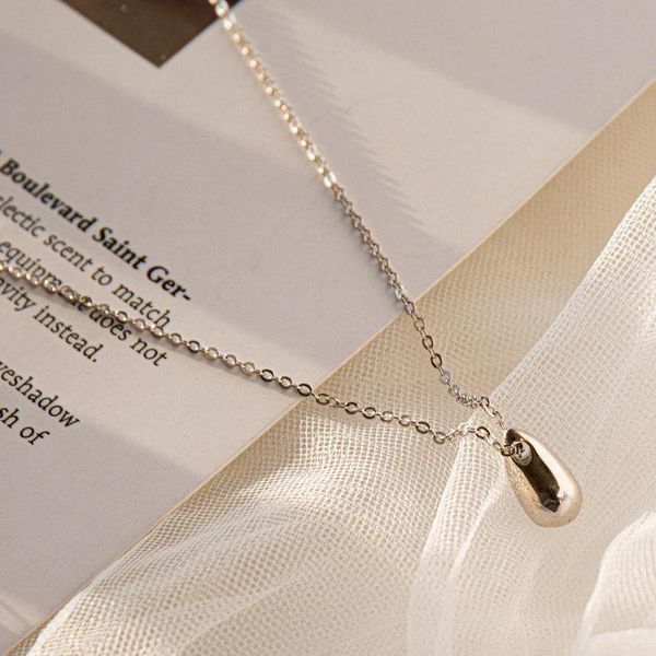 

chains yam29 925 silver drop necklace feminine temperament simple cool wind short