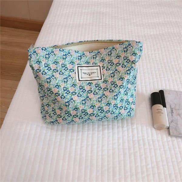 

cosmetic bags & cases retro floral travel bag cotton beauty pouch necesserie storage large toiletry make up brush case clutch