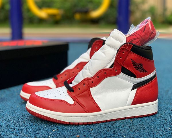

high og chicago 1 basketball shoes sport jumpman 1s white black varsity red women men sports sneakers trainers with original box