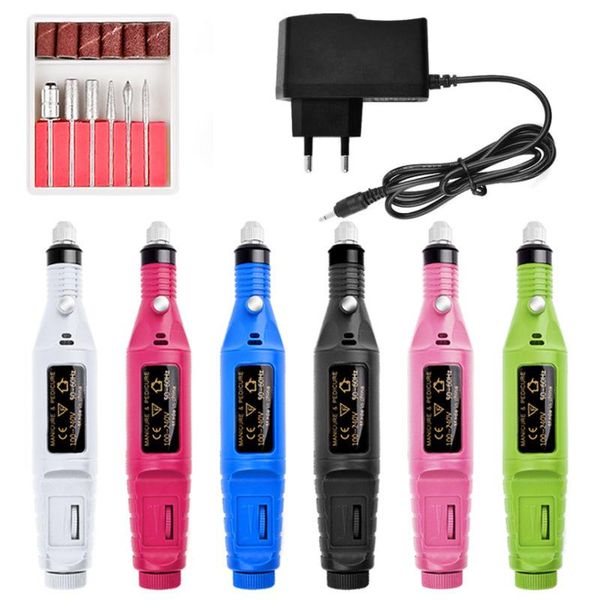 

nail drill & accessories 20,000rpm portable electric mini manicure machine for salon file bits set care tool