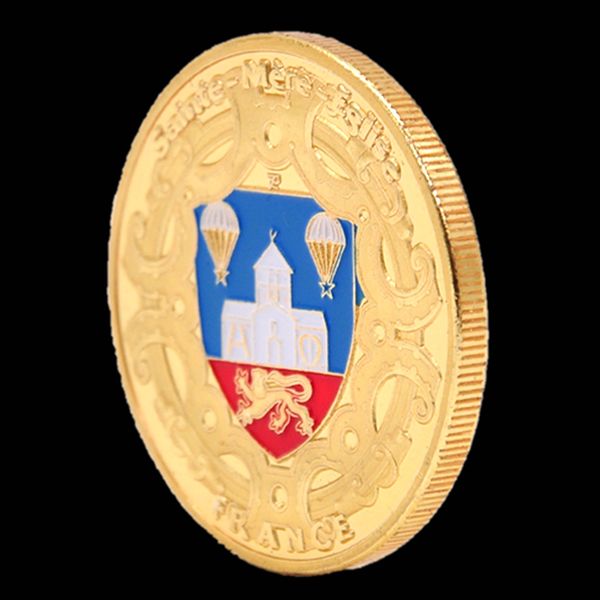 

1944.6.6 d.day airborne forces 1oz medal craft collectible infantry gold plated coin beach military souvenir coin