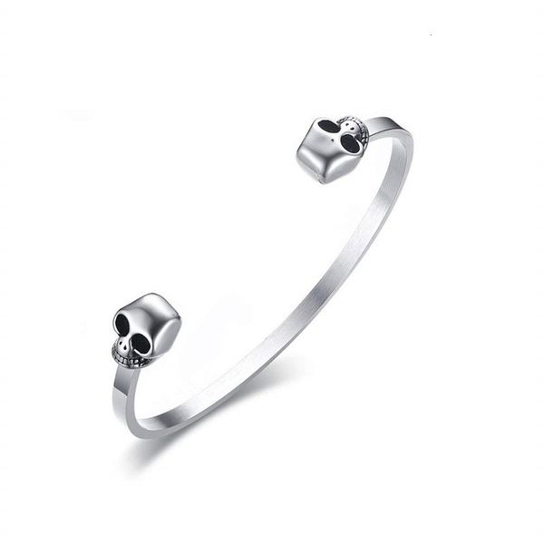 

bracelet charm color jewelry yhm0648 stainless steel open skull cuff, Golden;silver