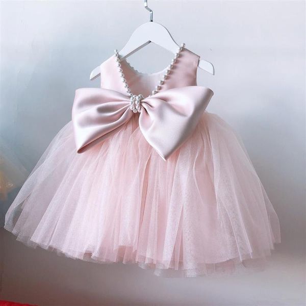 

girl's dresses 1-6y summer princess toddler girls tutu dress party wedding birthday for kids pearls bow costumes, Red;yellow