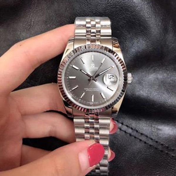 

wristwatches luxury mens watch dia date limited time 36mm round mechanicl automatic 2813 stainless steel movement sapphire watches, Slivery;brown