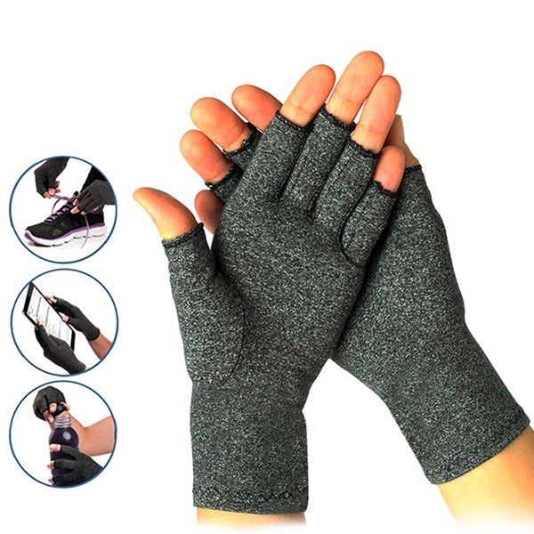 

1 pair compression glove carpal tunnel wrist support arthritis therapy pain relief fingerless gloves sn-hot