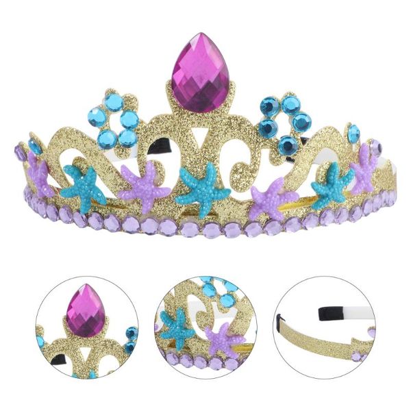 

hair clips & barrettes 2pcs children shiny crown headdress birthday party rhinestone headband, Golden;silver