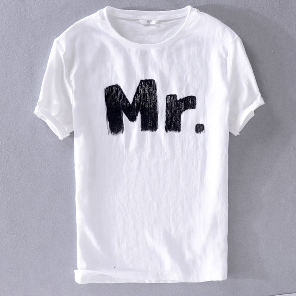 

2021 new novo estilo algodo e linho camisa marca vero camisas brancas t para homens de manga curta t-shirt ocasional dos 1wgx, White