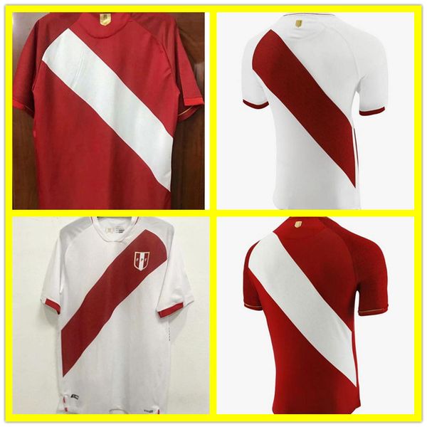 

2020 2021 perú camisetas de fútbol home white away red guerrero farfan cueva lapadula lores peru soccer jerseys men football shirt uniforms, Black;yellow