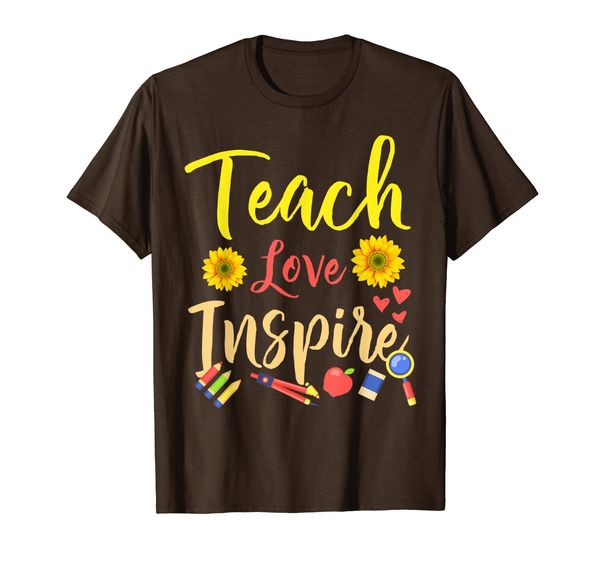 

teach love and inspire shirt - teacher sunflower shirt t-shirt, White;black