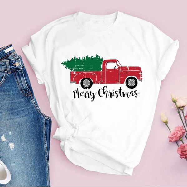 

tees for women print printing 90s car cartoon simple merry christmas ladies clothes lady clothing female t shirt t-shirt, White