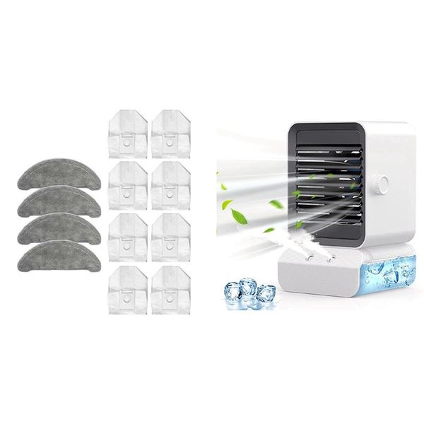 

electric fans 12pcs for roidmi eve plus robot dust bag mop cloth with 4-in-1 quiet air conditioner cooler and 7 colored lights