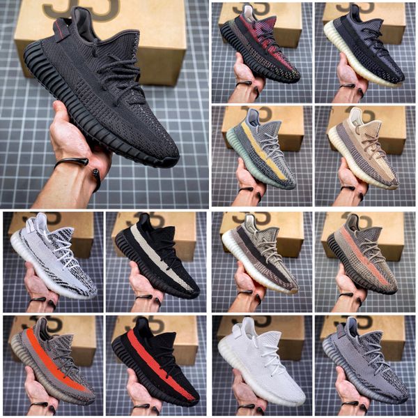 

kanye running shoes men women west v2 sneakers mono lce yecheil cinde tail desert static reflective belgua semi trainer trainers yeezreel ea, Black