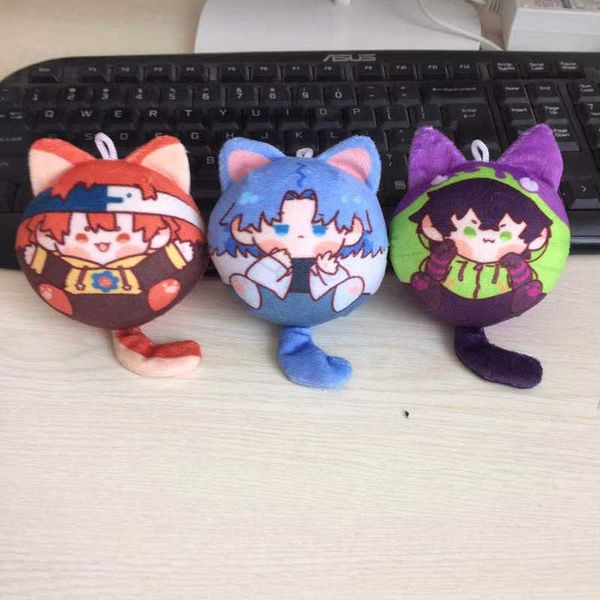 

anime two-sided pattern dango sk8 the infinity langa miya reki sk eight plush doll keychain cartoon pendant badge brooch pin