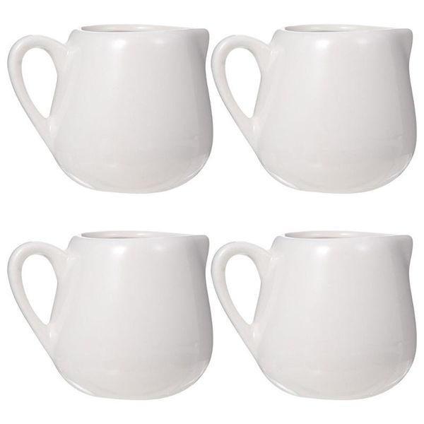 

spoons 4 pcs mini jugs kitchen sauce cup ceramic creamer with handle