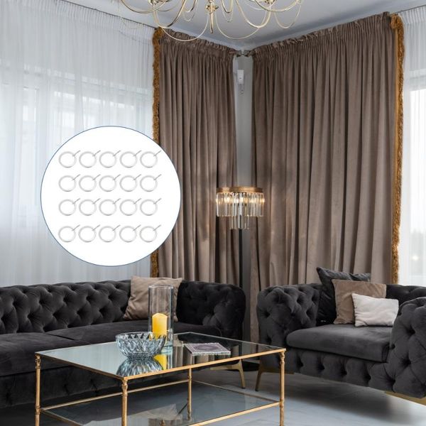 

other home decor 20pcs stainless curtain rod rings securing muffler ring silver