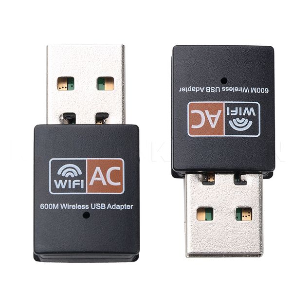 

mini usb gadgets 2.4g 5g adapter wifi transmitter 600mbps high speed transmission dual receiver wireless wi-fi adapter for computer pc lapto