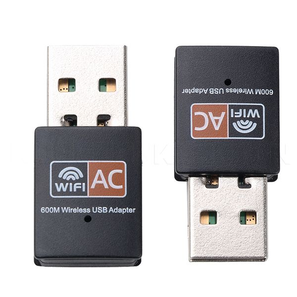 Mini USB Gadgets 2.4G 5G Adapter WiFi передатчик 600 Мбит / с высокоскоростной передачей двойной приемник беспроводной Wi-Fi адаптер для компьютерного компьютера