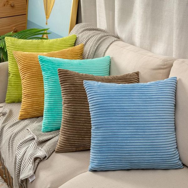 

pillow case corduroy plain home pillowcase modern minimalist corn cushion cover super soft sofa back decoration