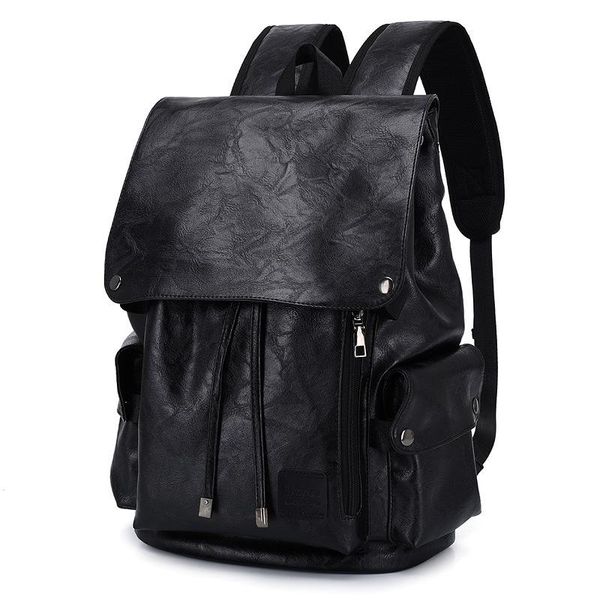 

backpack men's pu backpack, casual travel large capacity trend student bag