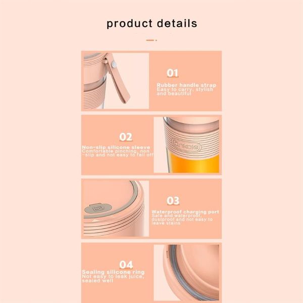 

small portable usb charging electric fruit juicer machine j6pe