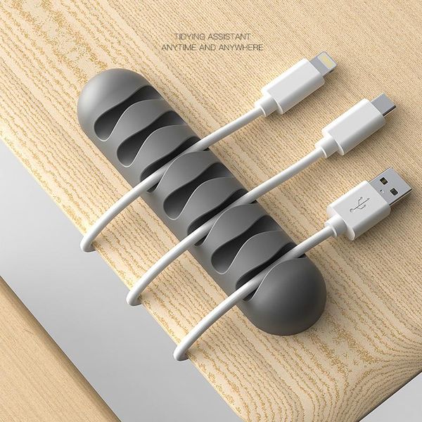 

smart cable winder flexible silicone cord management cable holder clips for usb mouse headphone earphone network