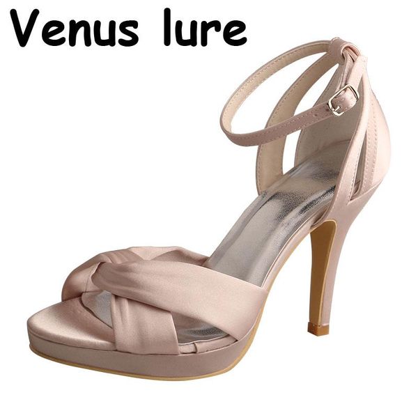 

sandals lure nude heel shoes with strap for women party platform bridesmaid, Black