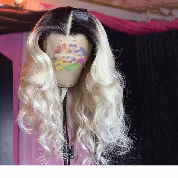 

brazilian wave wig 613 lace front wig 1b blonde lace front human hair wigs for black women pre plcuked non-remy, Black;brown