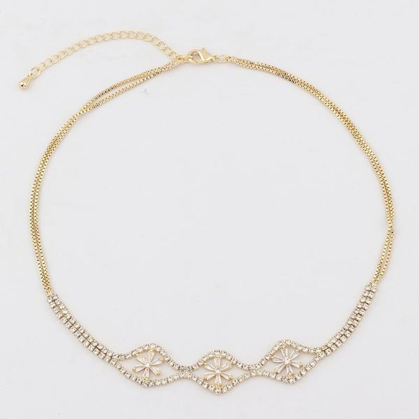 

chokers crystal rhinestone choker necklace women jewelry statement sweet romantic necklaces for lovers, Golden;silver