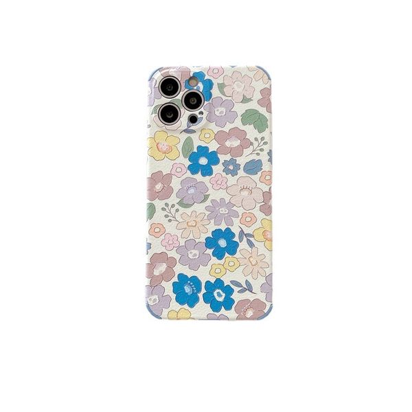 

korean style color flower pattern huawei mobile phone case suitable for p30pro fashion mobile phone protective cover ip 12mini/11promax/8plu