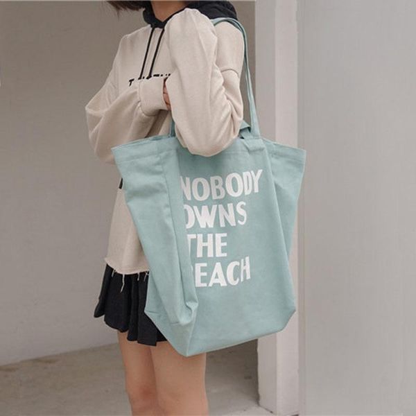

evening bags woman letter canvas tote large capacity shoulder to hand bag purchases for female students