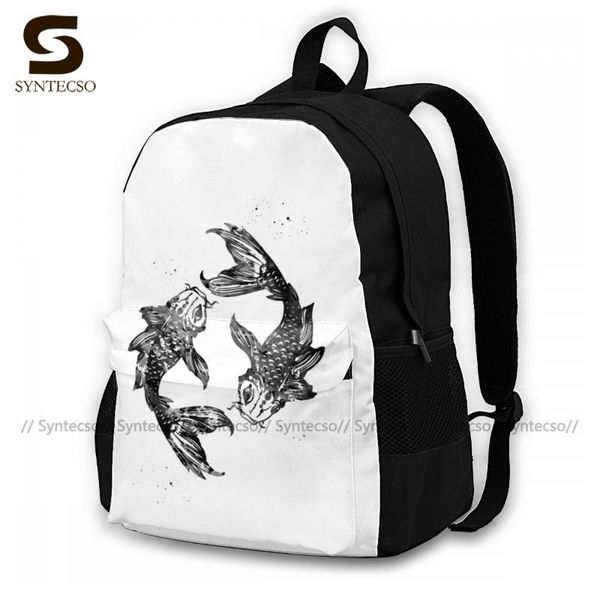 

goldfish backpacks university teenage large backpack style polyester bags