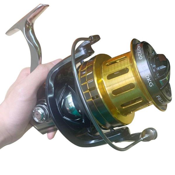 

baitcasting reels fb8000-12000 trolling reel 5.2:1 aluminum alloy fishing all metal snake skin spinning one way bearing