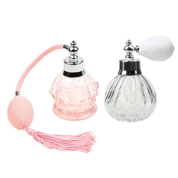 

storage bottles & jars 2 pieces empty glass perfume fragrance bottle travel refillable atomizer