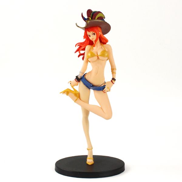 27 cm One Piece Figur Spielzeug Nami Flagge Diamant Schiff Pirat Anime Modell Puppen X0526
