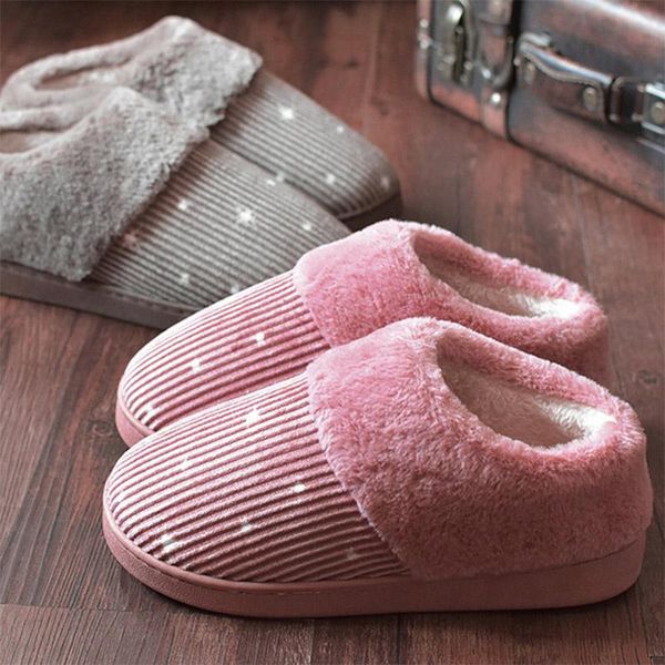 

slippers winter women's warm plush female indoor flat shoes ladies comfortable house slipper soft couples home slides fashion, Black