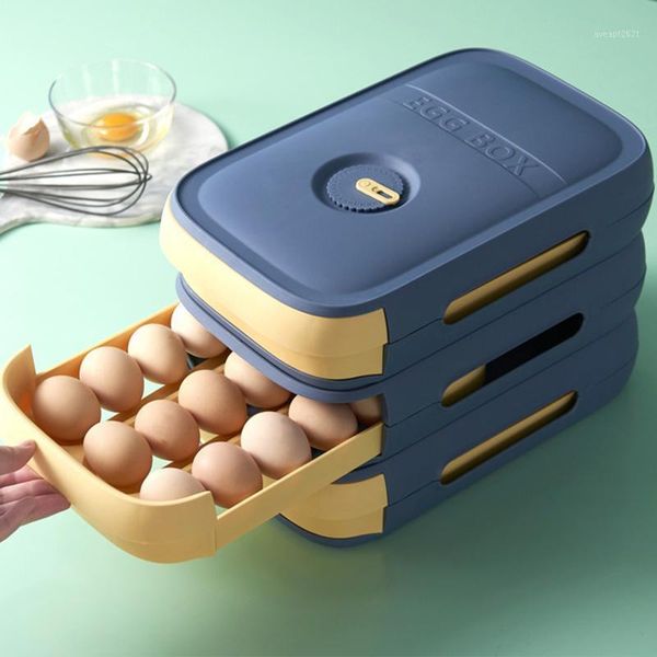 

storage bottles & jars drawer type refrigerator egg tray container fresh keeping box holder for kitchen tools