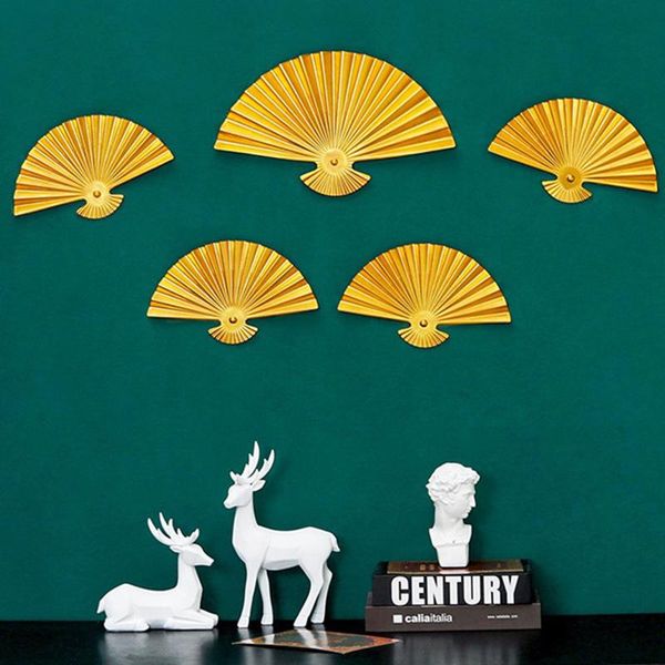 

decorative objects & figurines chinese style iron fan-shaped round wall decoration creative home living room background hanging ornaments de