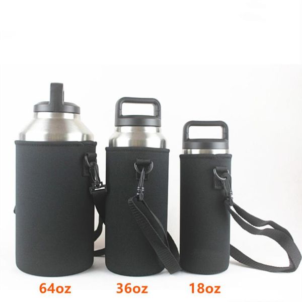 

water bottles bottle sports flask travel mug 5pcs/lot 18oz 36oz 64oz stainless steel wide mouth double wall insulated vacuum growler