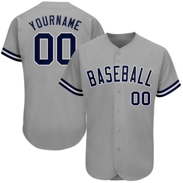 

custom gray navy-white-89897 authentic baseball jersey, Blue;black