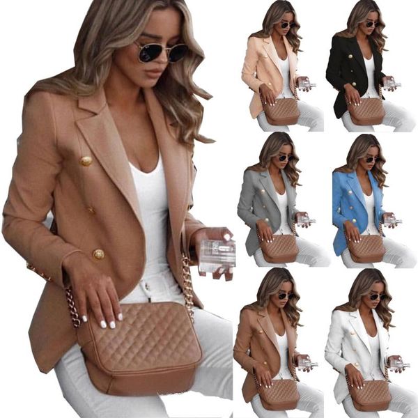 

women's jackets 2021 autumn solid women suit jacket coat office ladies short plus size female slim outwear, Black;brown