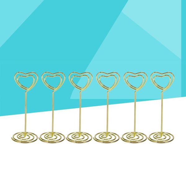 

party decoration 12 pcs golden heart shape po holder stands table number holders place paper menu clips for weddings