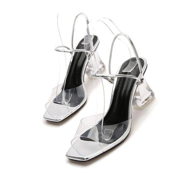 

new nightclub shoes summer casual transparent catwalk sandals high heel lady shoes party fashion women, Black