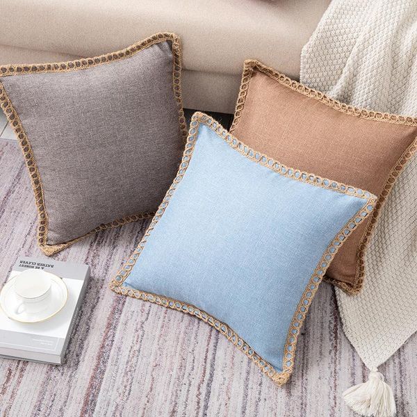 

cushion/decorative pillow 30x50/45x45cm vintage throw covers decorative linen trimmed cushion cases for home sofa decoration