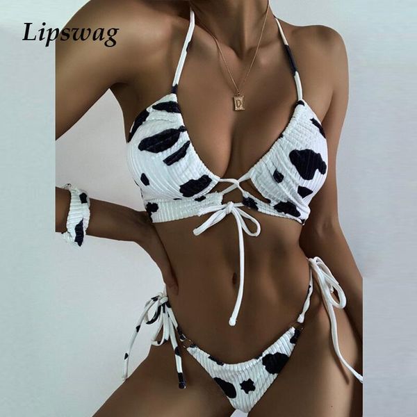 

women low waist string bikini swimwear halter push up bikini sets swimsuit summer female bandage print bathing suit biquini
